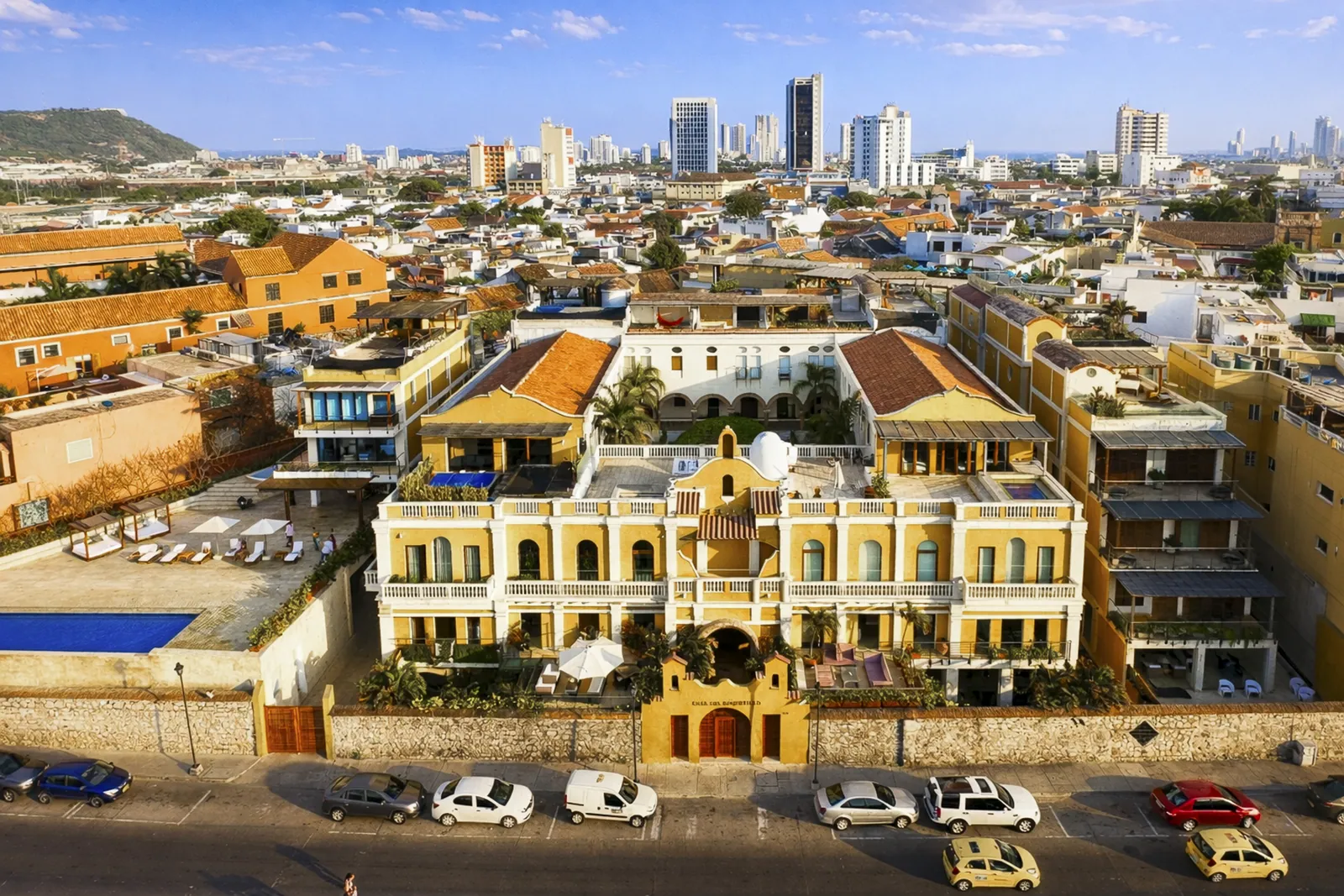 Vue aérienne de la Casa del Boquetillo et du centre historique de Carthagène