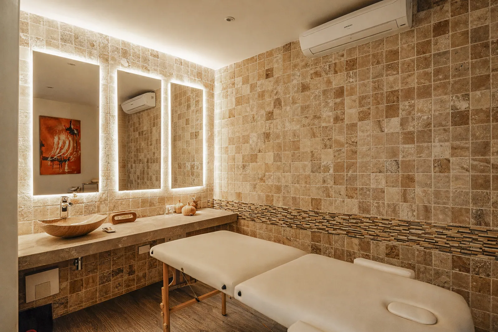 Salle de massage du spa de la Casa del Boquetillo