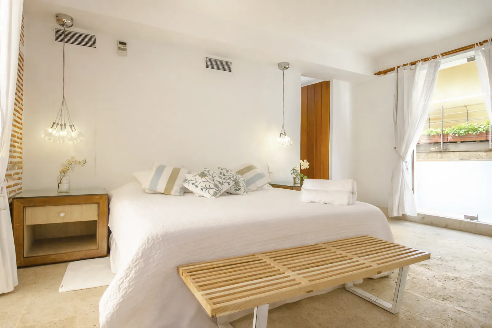 Deuxième chambre avec salle de bain privative, appartement de luxe à Carthagène