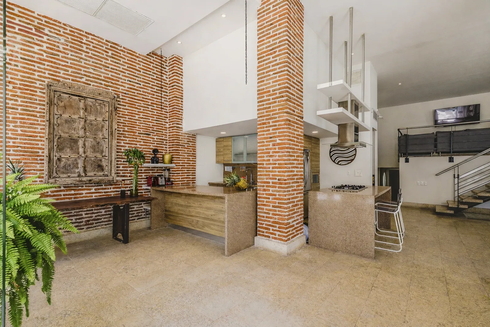 Cuisine extérieure et coin barbecue sur la terrasse privative